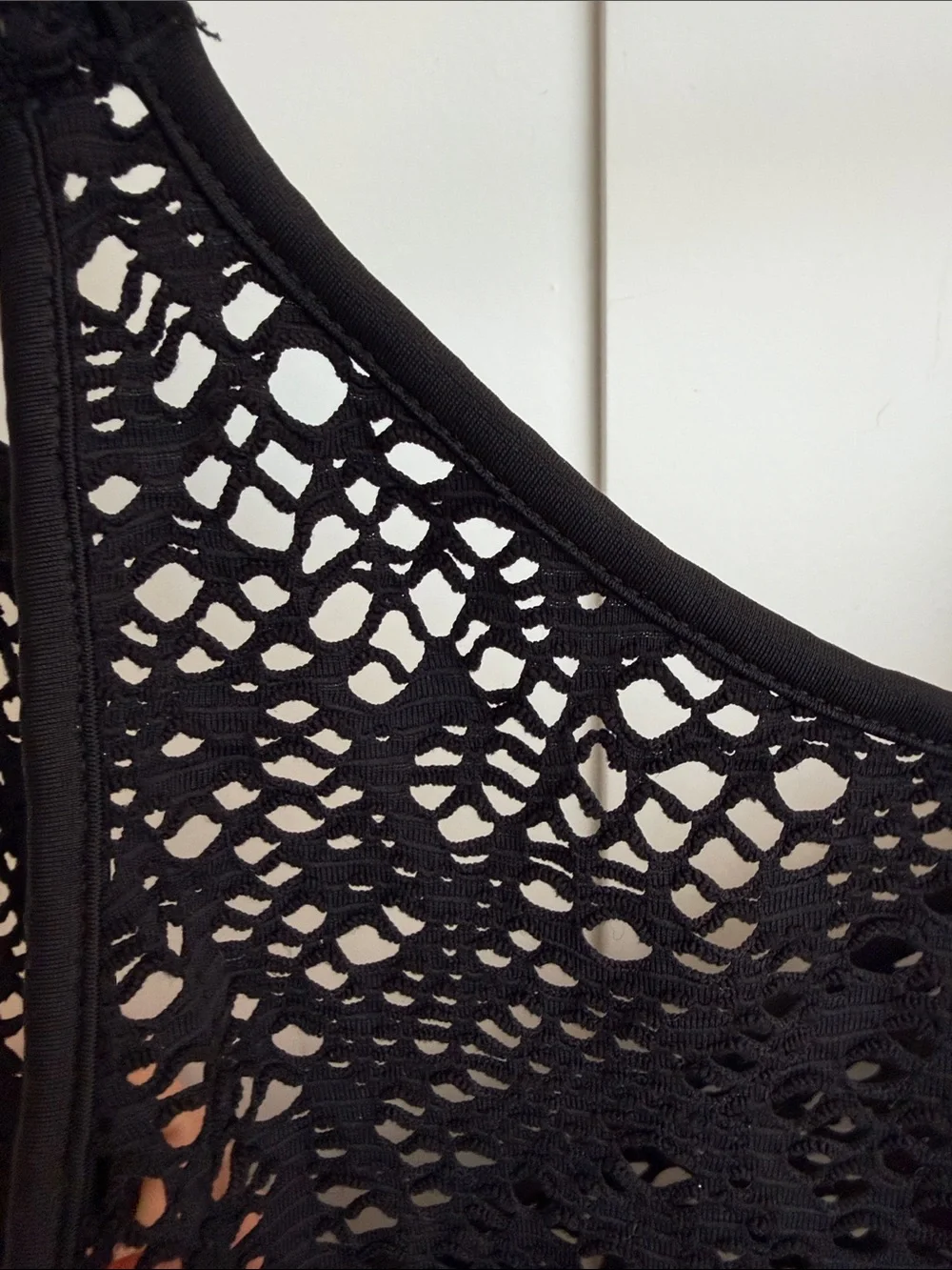 Black cover up Crochet Lace Mini Dress / Top - Women